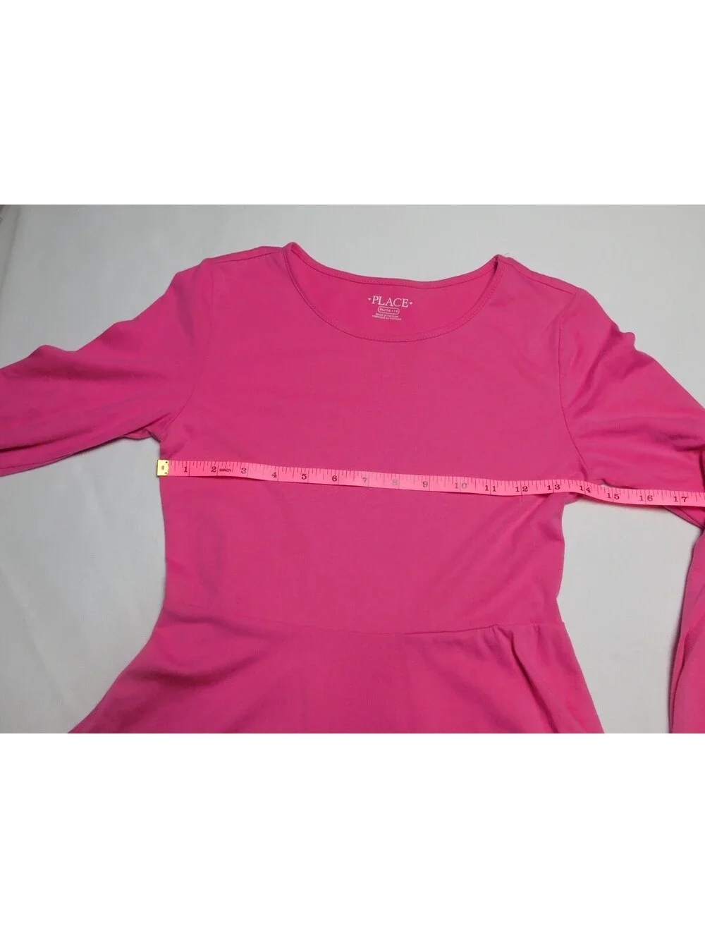 The Children's Place Girls XL 14 Pink Long Sleeve Skater Dress Casual Stretch